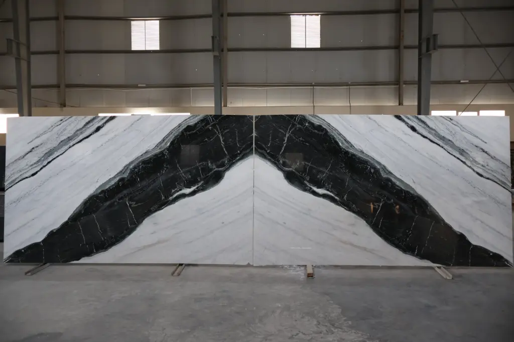 Panda White 2cm Marble Slab Polished  