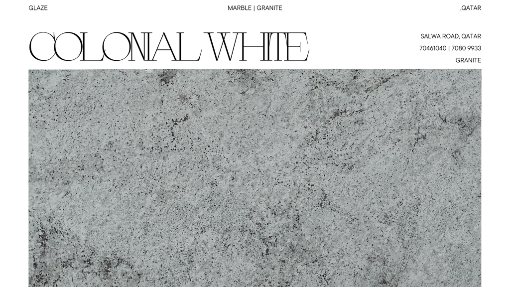 Colonial White 2cm Polished Granite Slab 